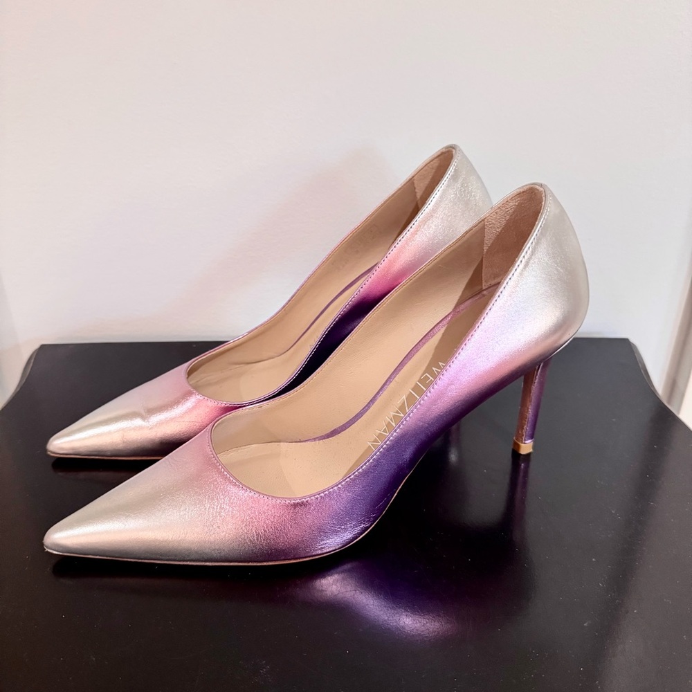 Stuart Weitzman Stiletto Pumps (Metallic Gradient - pink/silver)